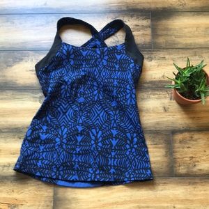 Lucy Power Tank royal blue and black small